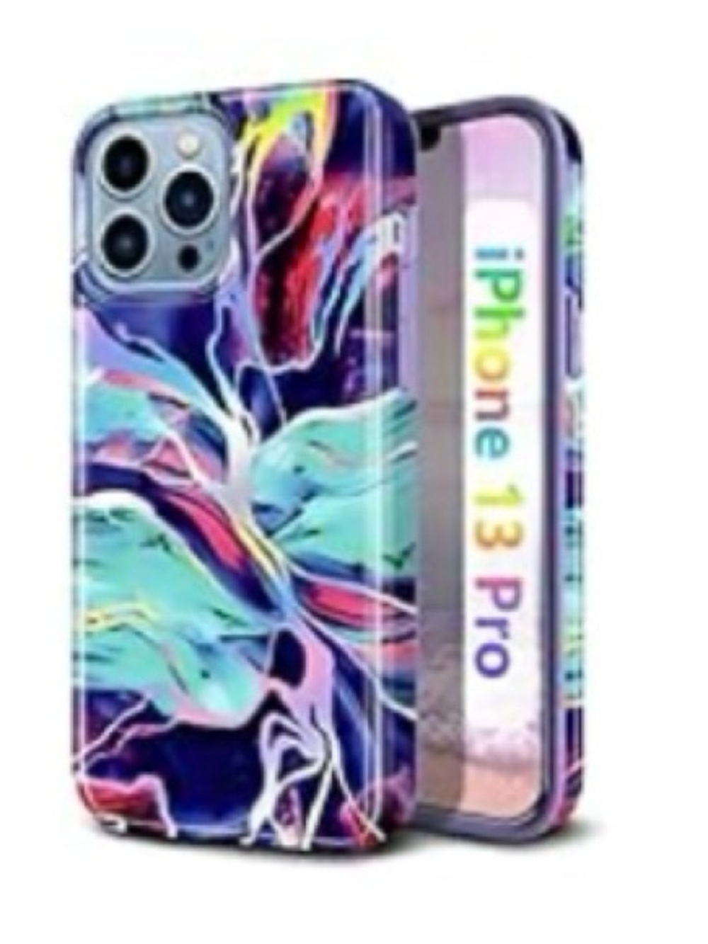 iPhone 13 Pro Case Marble Design Soft TPU Silicone Bumper